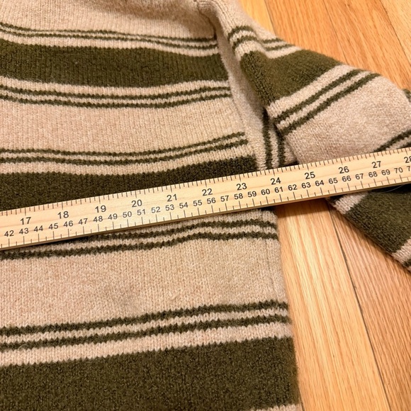 Knox Rose Women's Size Large Long Sleeve Open Front Cardigan Olive Striped - Picture 9 of 9